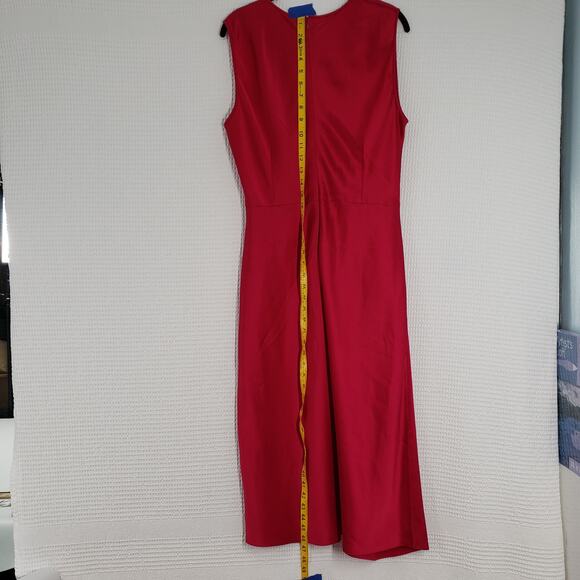 Diane Von Furstenberg Slip Dress Womens 12 Magenta Satin Katrita Sleeveless Wrap - Picture 10 of 16